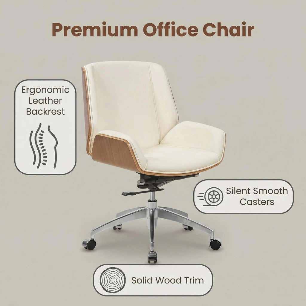 Drift Leather & Wood Executive Office Chair