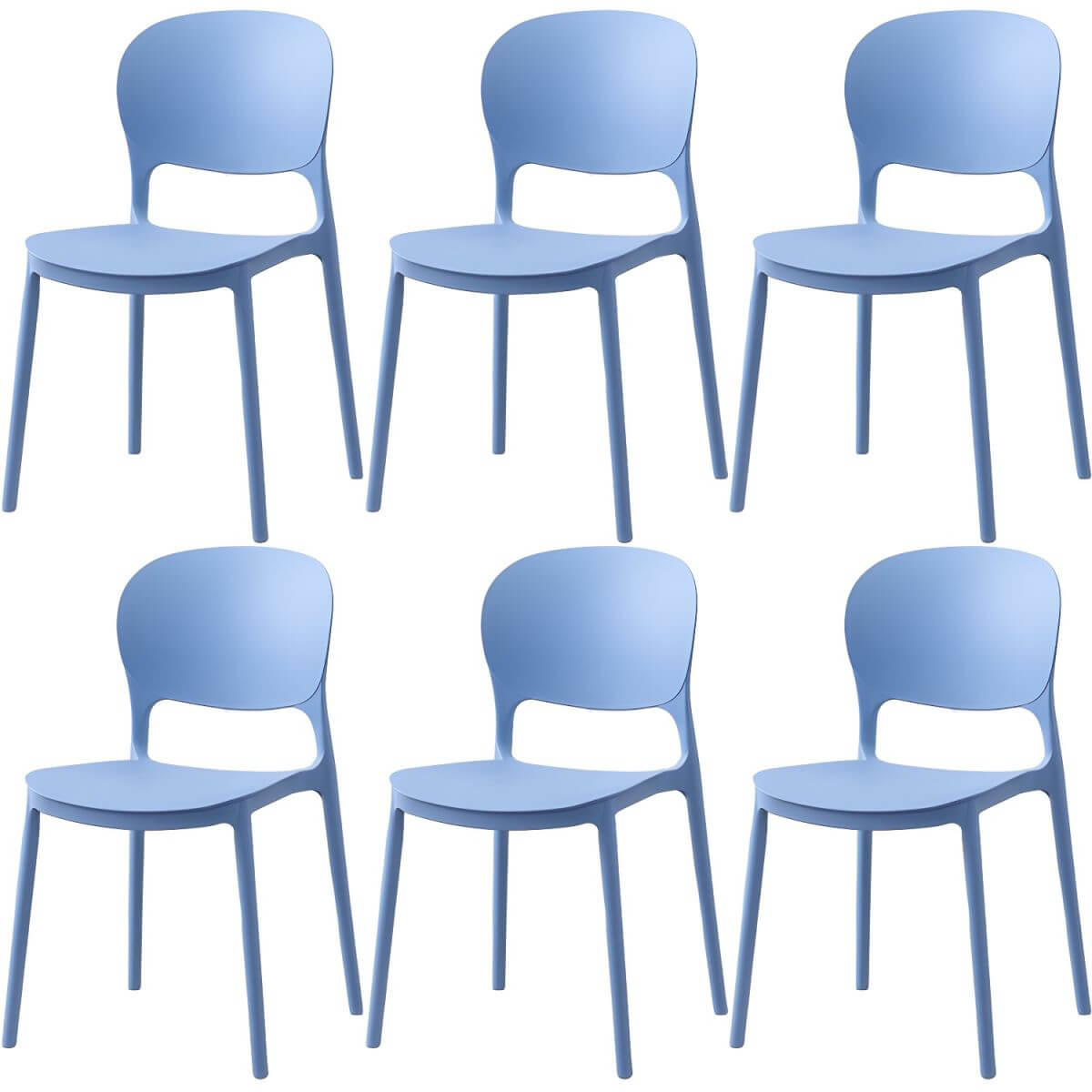 Scandinavian style stackable plastic and acrylic dining side chair for kitchen and dining