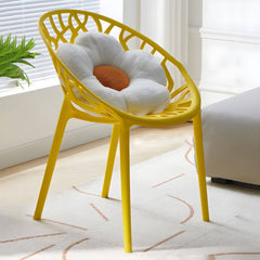 Scandinavian Style Plastic & Acrylic Sloped Arm Chair for Kitchen & Dining Dining Chairs