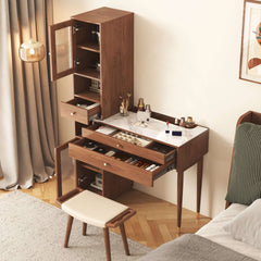 Makeup Vanity with Storage Cabinets & Open Storage & Drawers