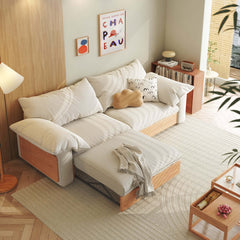 Japandi Pull-out Sofa Bed with Three Fabric Options Available