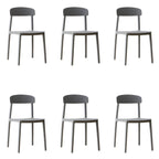 Scandinavian style low back kitchen and dining chair made of plastic and acrylic
