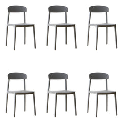 Scandinavian Style Plastic & Acrylic Kitchen & Dining Chair with Low Back Dining Chairs