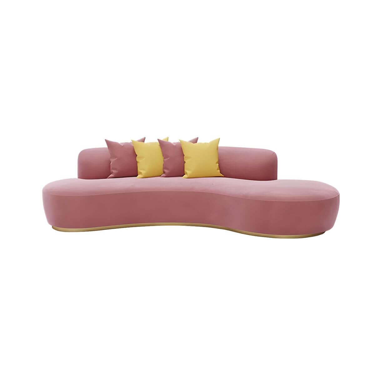 Pink modern polyester blend sofa with tight back, ideal for apartments, measuring 32 by 32 by 35 inches