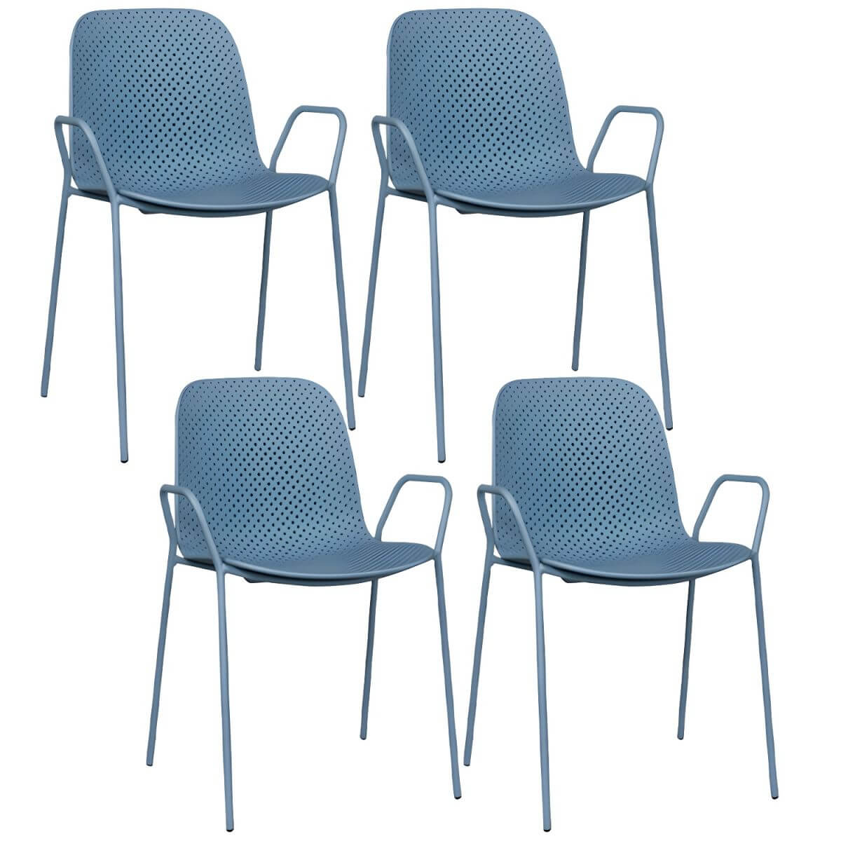 Scandinavian stackable kitchen chair with plastic and acrylic seat and metal legs