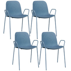 Scandinavian Stackable Plastic & Acrylic Kitchen & Dining Chair with Metal Legs Dining Chairs