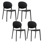 Scandinavian plastic dining chair with open back and four legs, ideal for home use