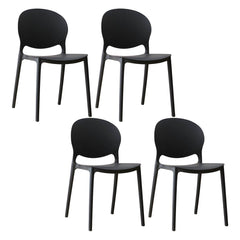 Scandinavian Plastic Dining Chair Open Back Side Chair with 4 Legs for Home Use Dining Chairs