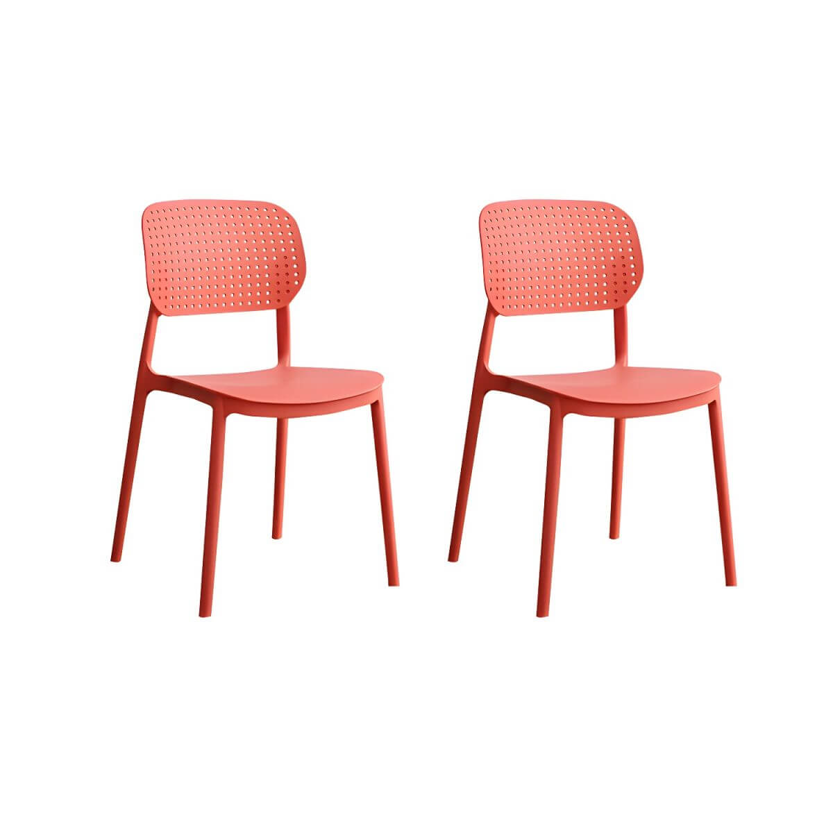 Stackable Scandinavian style plastic and acrylic side chair with low back for dining