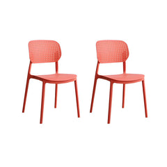 Scandinavian Style Stackable Plastic & Acrylic Side Chair with Low Back Dining Chairs
