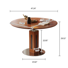 Solid Wood Square to Round Convertible Foldable Dining Table