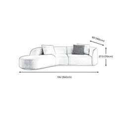 Ultra-Modern Polyester Blend Tight Back Sofa 27.56"High Tuxedo Arm Sofa Sectionals