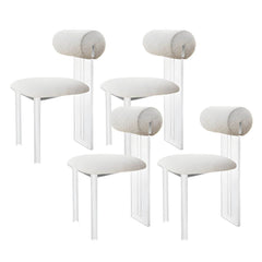 Contemporary Upholstered Dining Chair with Acrylic Frame for Kitchen Dining Chairs
