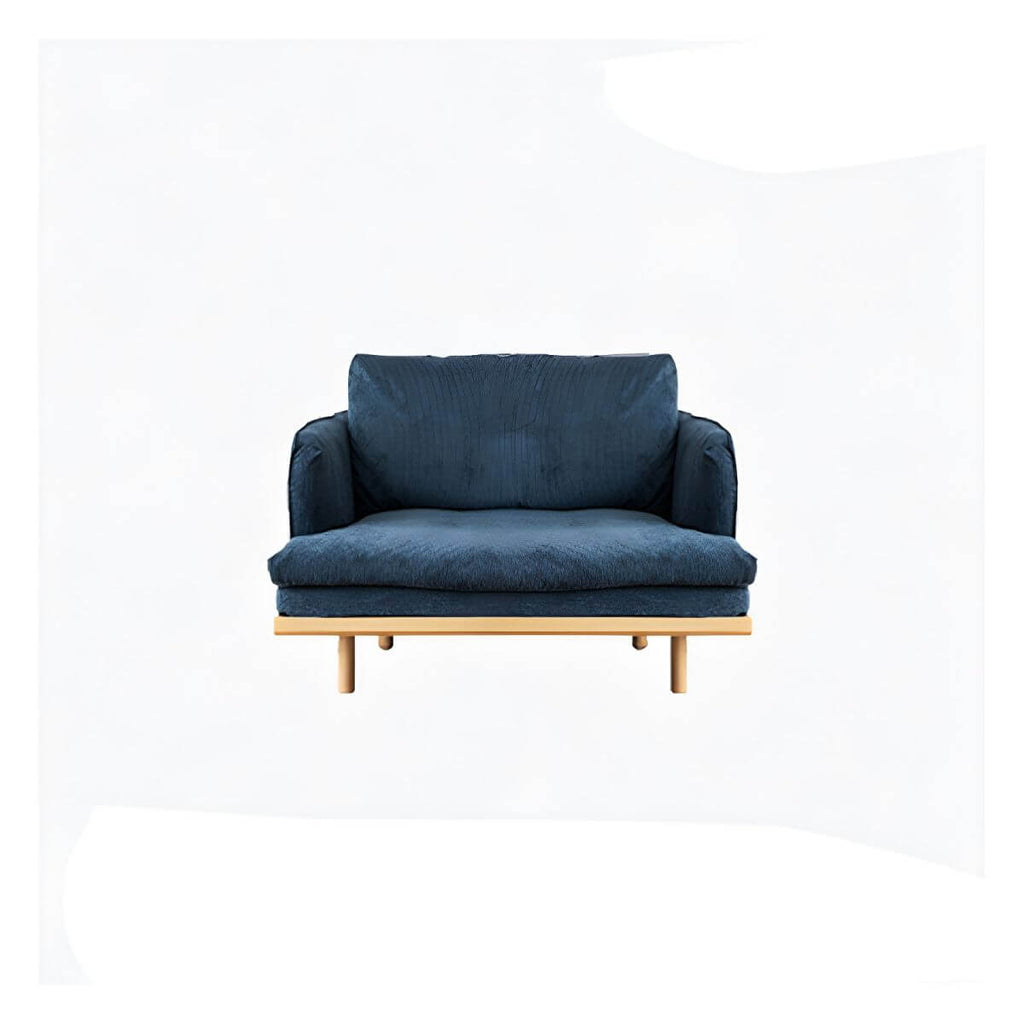 Modern polyester sofa settee with recessed arms and tight back, ideal for living room seating