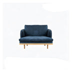 Modern polyester sofa settee with recessed arms and tight back, ideal for living room seating