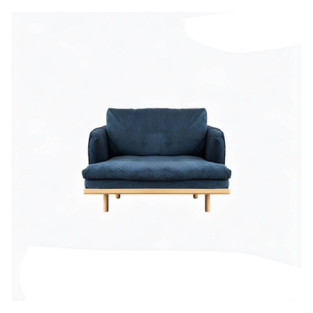 Modern polyester sofa settee with recessed arms and tight back, ideal for living room seating