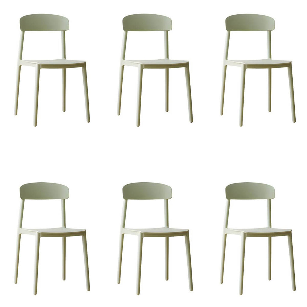 Scandinavian style low back kitchen and dining chair made of plastic and acrylic