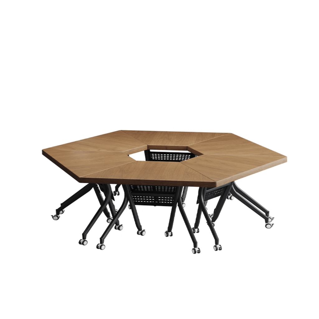Portable conference table with 360-degree silent wheels for dynamic work environments