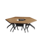 Portable conference table with 360-degree silent wheels for dynamic work environments