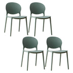 Scandinavian plastic dining chair with open back and four legs, ideal for home use