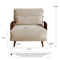3-in-1 Futon Sofa Bed Convertible Chair Recliner Space -saving