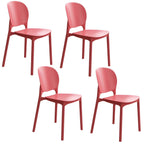 Stackable Scandinavian side chair with open back made of plastic and acrylic for dining