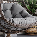 Tropical alloy framed porch swing egg chair with stand and chain included