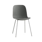 Scandinavian stackable kitchen chair with plastic and acrylic seat and metal legs