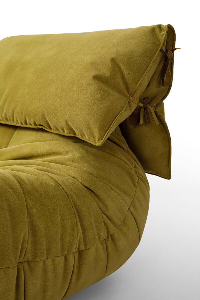 High-quality leather Togo sofa chair with frosted finish, comfortable and versatile floor couch