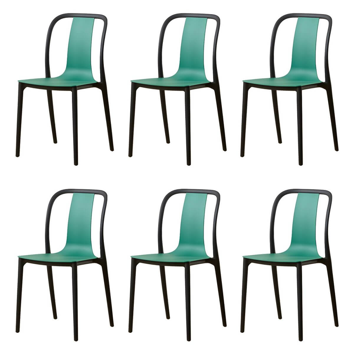 Low-back plastic and acrylic side chair with modern style for kitchen and dining areas