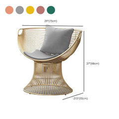 Glamorous Solid Color Papasan Chair with Fixed Back, Armrest, and Pillow Accent Chairs