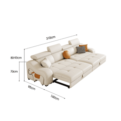 Space-Saving Sofa Bed: Transformable Furniture with Cute Pony Stool for Added Convenience