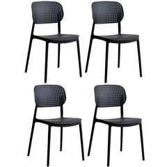 Scandinavian Style Stackable Plastic & Acrylic Side Chair with Low Back Dining Chairs