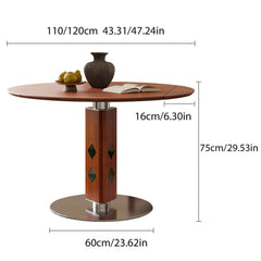 French Vintage Round Foldable Dining Table
