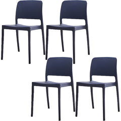 Scandinavian Plastic & Acrylic Dining Chair with Low Back Rest and Armless Design Dining Chairs