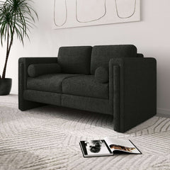 Modern Single Upholstered Sofa Armchair Teddy Fabric or Cotton Linen Blend Options