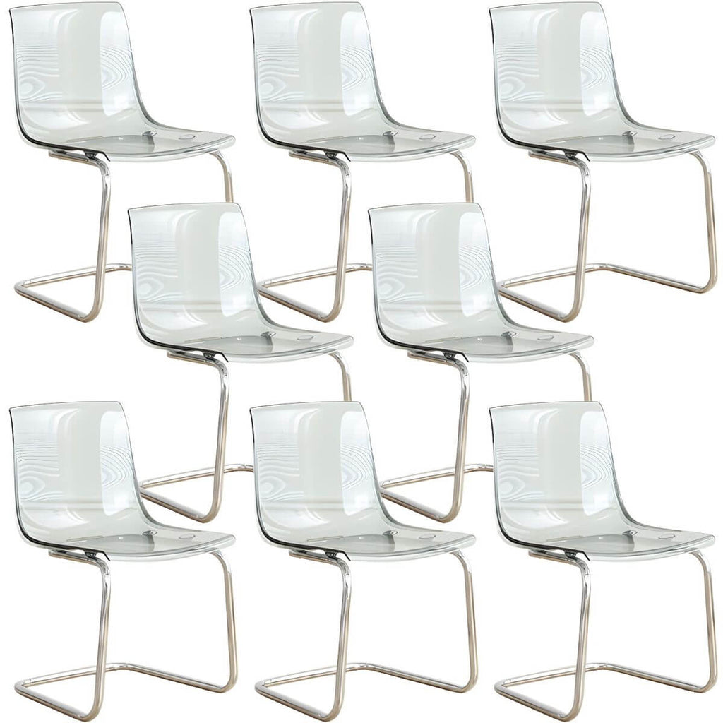 Scandinavian style plastic and acrylic non-upholstered side dining chair