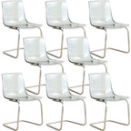 Scandinavian style plastic and acrylic non-upholstered side dining chair