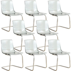 Scandinavian Style Non-Upholstered Side Chair in Plastic & Acrylic Dining Chairs