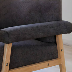 Scandinavian Style Small Size Sofa with Wood Frame in Solid Color - Black Faux Leather 52"L x 28"W x 29"H Sofa