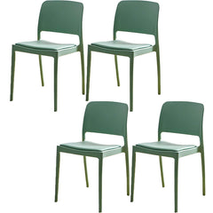 Scandinavian Plastic & Acrylic Dining Chair with Low Back Rest and Armless Design Dining Chairs