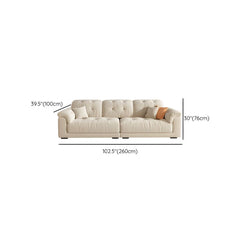 Modern Beige Polyester Blend Sofa with Tufted Back and Pillow Top Arm Sofa