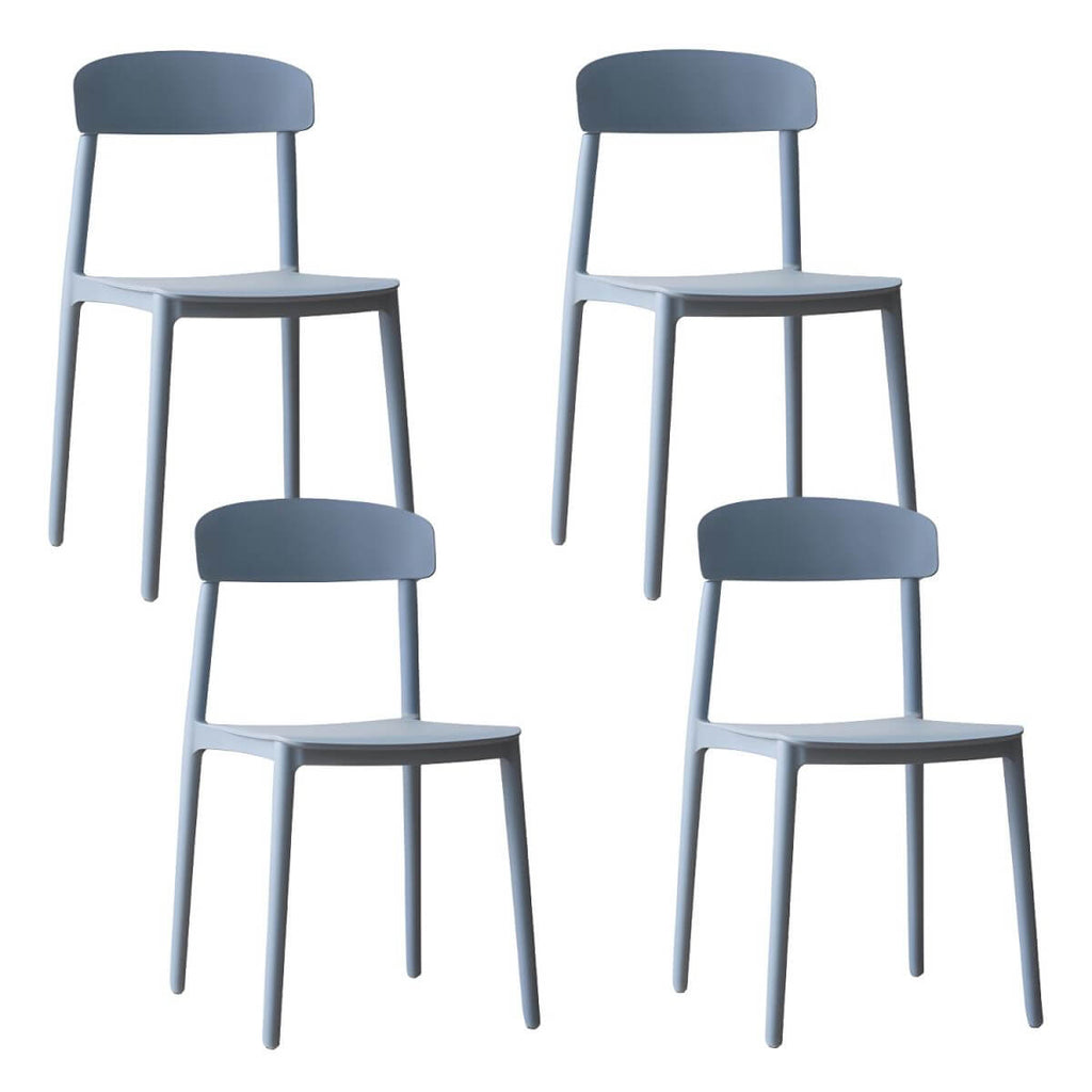 Scandinavian style low back kitchen and dining chair made of plastic and acrylic