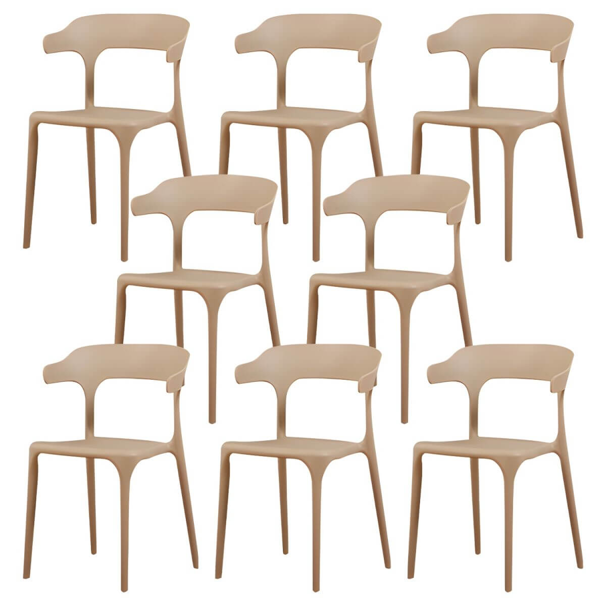 Stackable Nordic acrylic dining chair with armrest and clear acrylic legs