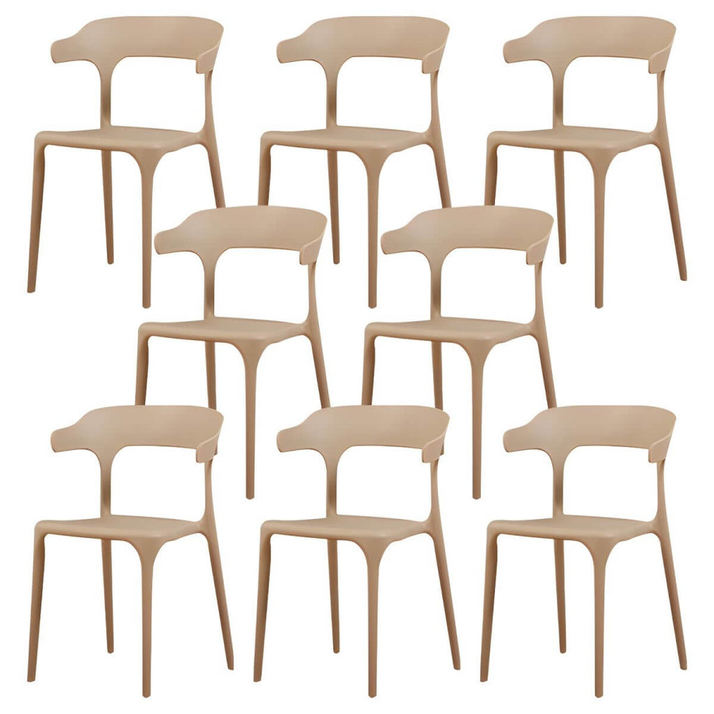 Stackable Nordic acrylic dining chair with armrest and clear acrylic legs