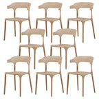 Stackable Nordic acrylic dining chair with armrest and clear acrylic legs