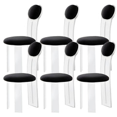 Contemporary Upholstered Dining Chair with Acrylic Frame for Kitchen Dining Chairs