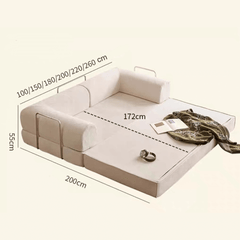Soft Velvet 3-Seater Sofa Bed - Elegant Modern Design with Easy Maintenance