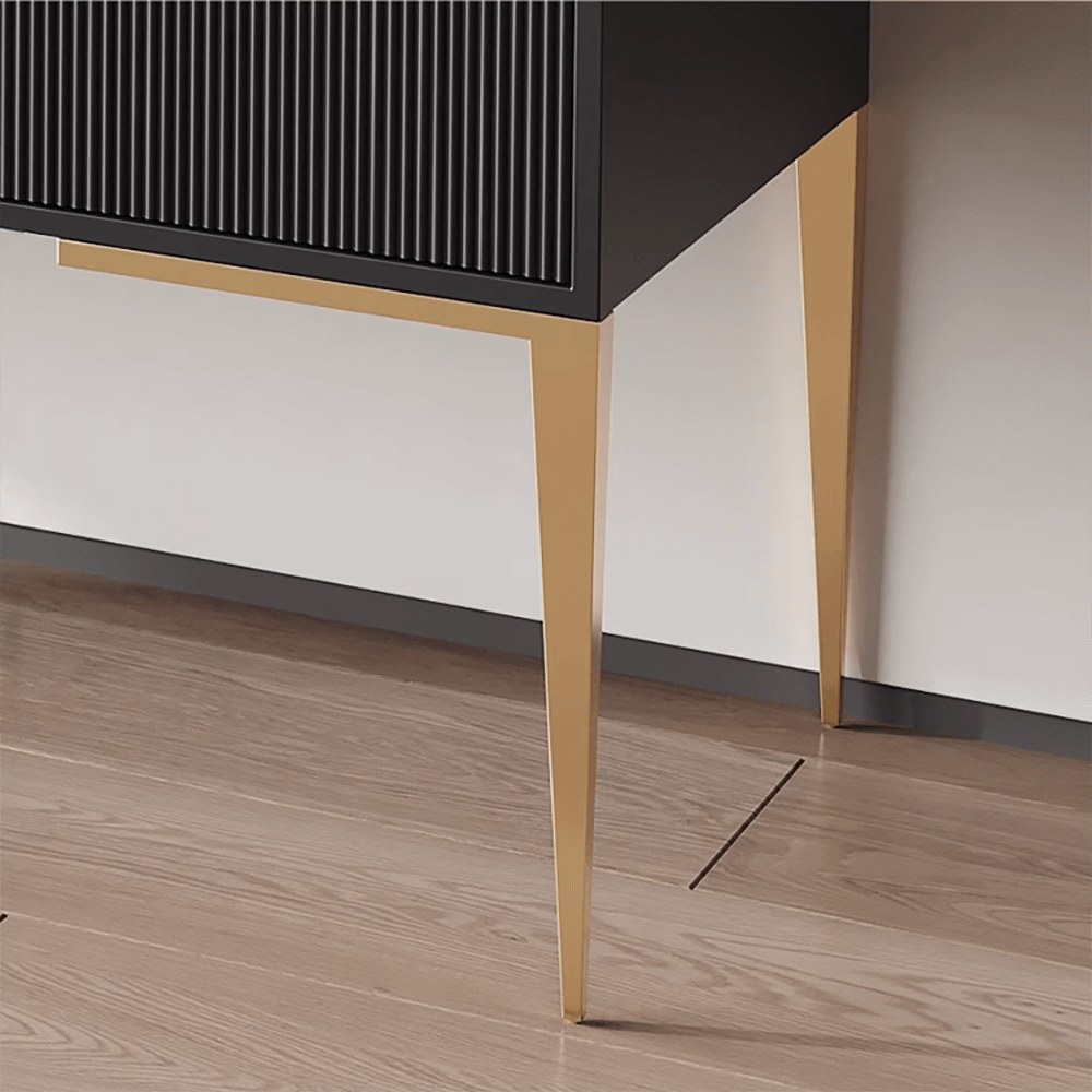 Wooden storage cabinet sideboard with multiple shelves for organized buffet storage