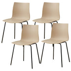 Modern plastic and acrylic side chair with metal legs, ideal for kitchen and dining rooms